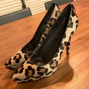 Stuart Weitzman Calf Hair Leopard Print Pumps